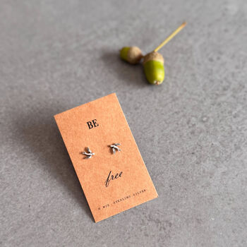 Be Free Sterling Silver Swallow Earrings, 7 of 7