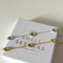 Minimalist Peridot Chain Bracelet, thumbnail 3 of 4