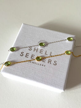 Minimalist Peridot Chain Bracelet, 3 of 4