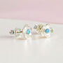 Sterling Silver Opal Forget Me Not Stud Earrings, thumbnail 1 of 8