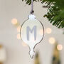 Clear Christmas Tree Bauble, Initial, thumbnail 4 of 5