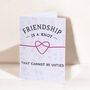 Friendship Knot Bracelet With Heart Birthstone Charm, thumbnail 4 of 9