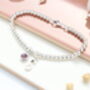 Personalised Initial And Birthstone Charm Bracelet, thumbnail 3 of 10