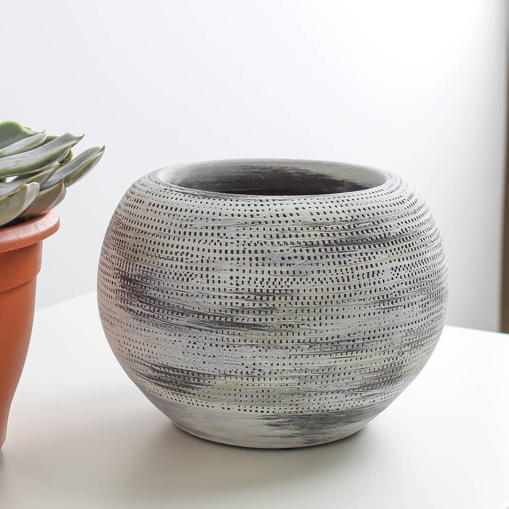 dark grey textured planter by marquis & dawe
