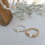 Gold Filled Freshwater Pearl Stacking Stretch Bead Ring, thumbnail 6 of 8