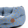Blue Multi Spot Oval Luxury Dog Bed, thumbnail 5 of 7