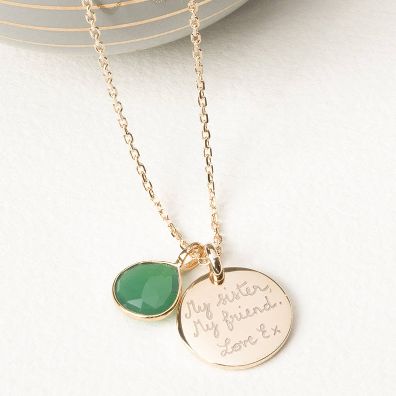 personalised gemstone necklace by merci maman