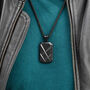 Personalised Men’s Contemporary Black Dog Tag Necklace, thumbnail 11 of 12