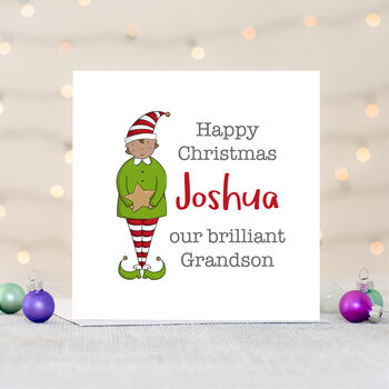 Grandson Personalised Christmas Card, 4 of 5