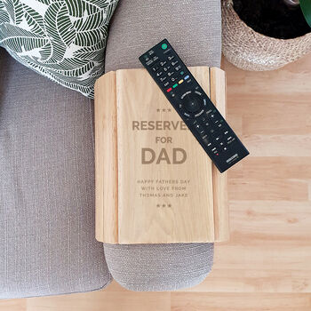 Personalised Reserved For Wooden Sofa Tray, 4 of 5