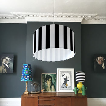 Beetlejuice Black And White Striped Lampshades, 3 of 10