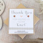 Rose Gold Wedding Earrings, Thank You Tie The Knot, thumbnail 1 of 5