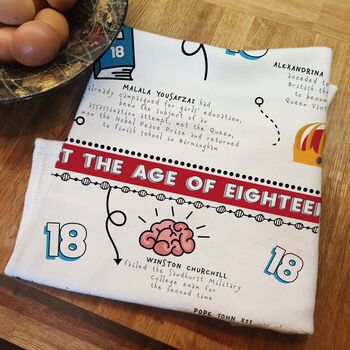 Personalised 18th Birthday Tea Towel Gift, 7 of 12