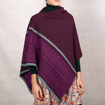 Knitted Fair Isle Poncho, 5 of 7