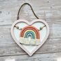 Rainbow Nursery Decor | New Baby Gift | Wooden Heart Macrame, thumbnail 1 of 5