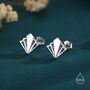 Art Deco Inspired Small Stud Earrings In Sterling Silver, thumbnail 1 of 11