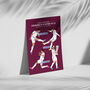 Aston Villa Vs Freiburg Europa League Final Print | Claret Background | Gift For Villa Fans, thumbnail 2 of 4