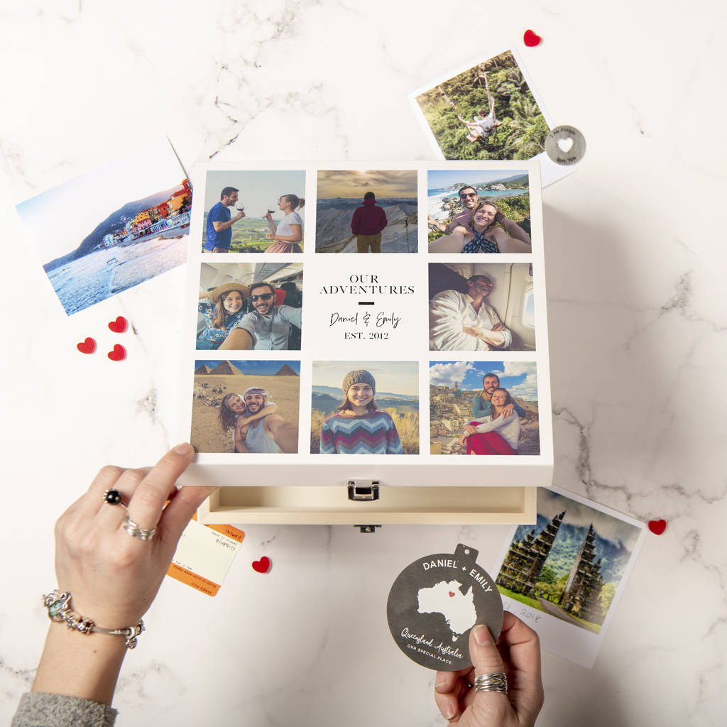 Personalised Couples Adventure Keepsake Memory Box By Oakdene Designs