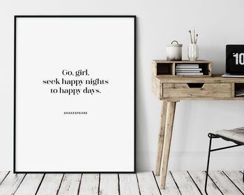 Go Girl Shakespeare Quote Print, 2 of 2