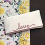 Love Bridal Clutch With Flourish Font, thumbnail 1 of 5