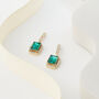 Emerald Green Gemstone Drop Earring, thumbnail 3 of 3