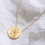 Birth Flower Disc Necklace In 18 Carat Gold Vermeil, thumbnail 9 of 12