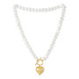 Amare Freshwater Pearl Necklace With Gold Plated Heart, thumbnail 2 of 3