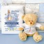 Personalised New Baby Peter Rabbit Teddy And Bag, thumbnail 1 of 3