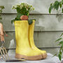 Personalised Large Yellow Welly Boot Planter, thumbnail 3 of 11