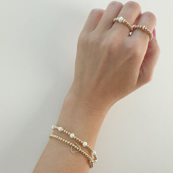 14k Gold Filled Stretch Bead Ring, 7 of 9