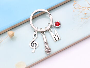 Personalised Microphone Keyring Singer Gift, 6 of 10