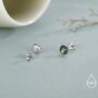Sterling Silver Natural Dark Moss Agate Stud Earrings, thumbnail 3 of 12