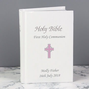 Personalised First Holy Communion Pink Cross Bible, 5 of 8