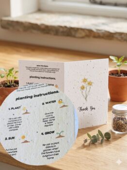 Handmade Plantable Wildflower Seeded Thank You Cards, 4 of 12