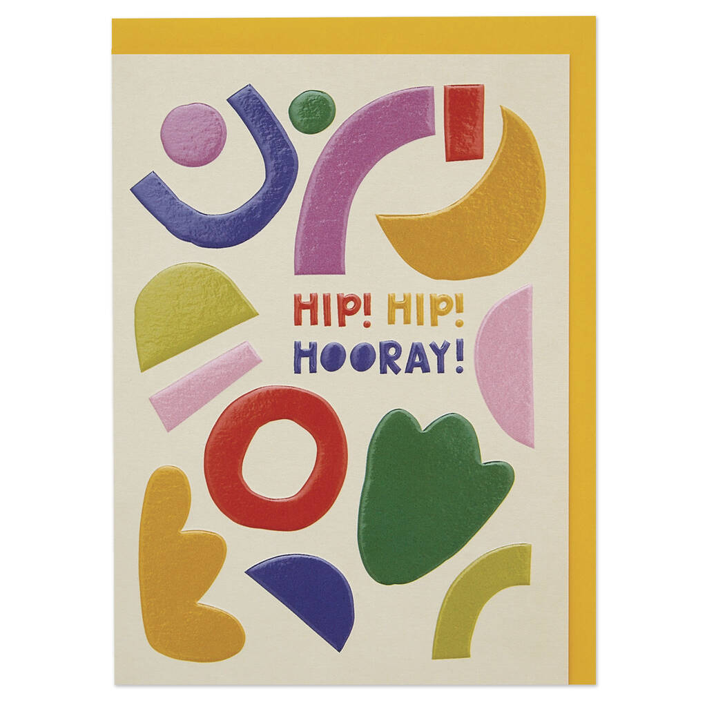 'Hip! Hip! Hooray!' Bold And Colourful Card, 1 of 2