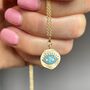 Turquoise Evil Eye Gold Plated Coin Pendant, thumbnail 1 of 3