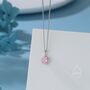 Sterling Silver Tourmaline Pink Cz Bubble Pendant Necklace, thumbnail 1 of 12