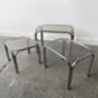 Mid Century Chrome And Smoked Glass Nesting Tables, thumbnail 7 of 12