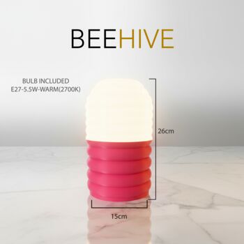 Beehive Table Lamp | Modern Ribbed Desk Light, 3 of 12