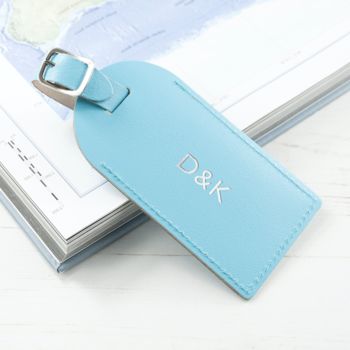 Personalised Pastel Leather Luggage Tag, 2 of 3