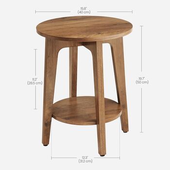 Small Round Table Side Table With Lower Shelf, 2 of 11