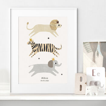 Personalised Safari Animals Themed Print, 3 of 6