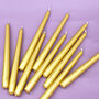 G Decor Pack Of 10 Or 20 Gold Dinner Candles, thumbnail 1 of 5