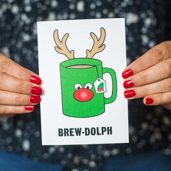 'Brewdolph' Funny Tea Christmas Card, 2 of 3