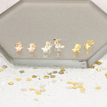 Dainty Star Stud Earrings In Silver Or Gold Vermeil, 6 of 9