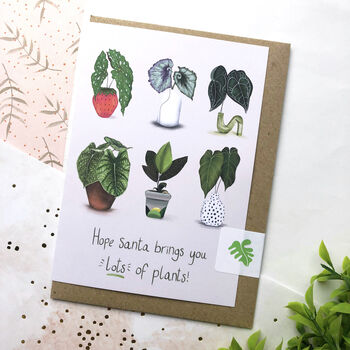 Hope Santa Brings You Lots Of Plants Christmas Card, 3 of 3