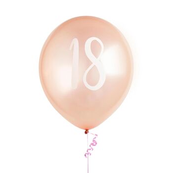 Five Rose Gold Eighteenth Birthday Party 18 Balloons, 2 of 2