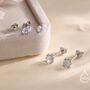 Sterling Silver Mermaid Crystal Tiny Stud Earrings, thumbnail 5 of 12