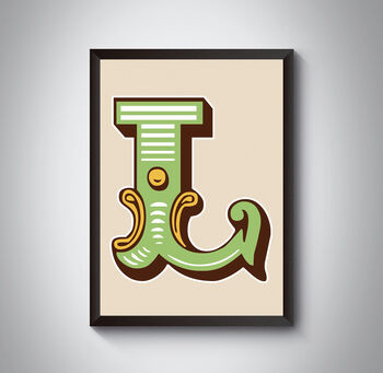 L Capital Letter Bold Carnival Circus Art Print, 3 of 4