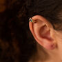 Emerald And Rainbow Gold Plated Ear Cuffs, thumbnail 4 of 7